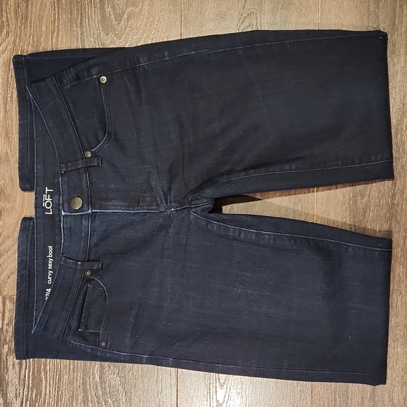 ❤ LOFT CURVY SEXY BOOT BOOTCUT JEANS, DARK WASH, 4 (27) - Picture 1 of 7